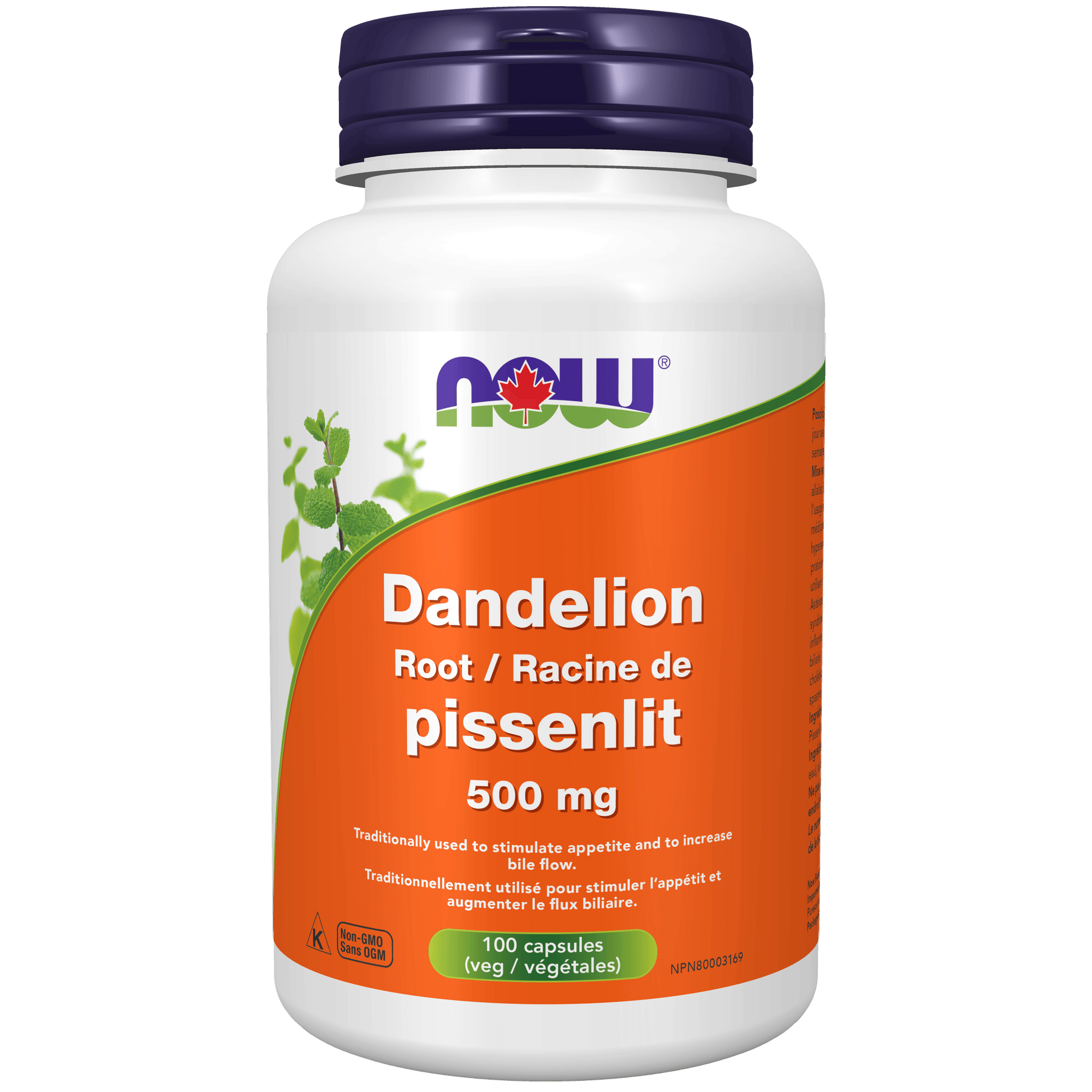 NOW Dandelion Root 500mg 100 Veg Capsules - 