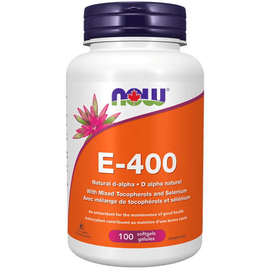 NOW E-400 Mixed Tocopherols with Selenium 100 Softgels - 
