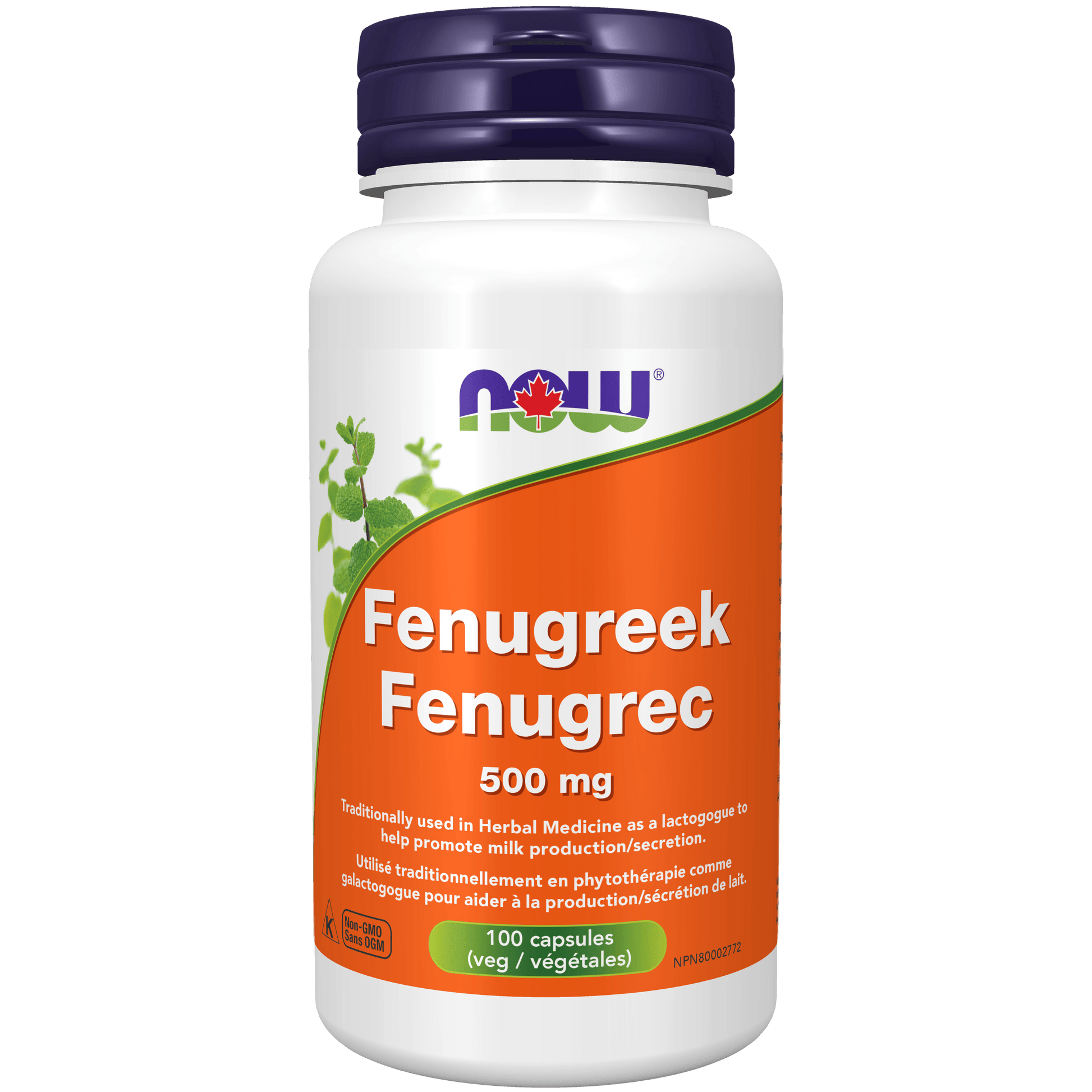 NOW Fenugreek 500mg 100 Veg Capsules - 