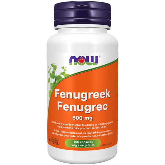 NOW Fenugreek 500mg 100 Veg Capsules - 