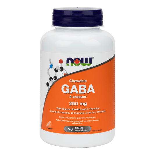 NOW GABA 250mg Orange 90 Chewable Tablets - 