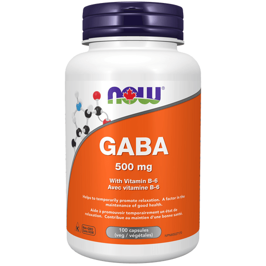 NOW GABA 500mg 100 Veg Capsules - 