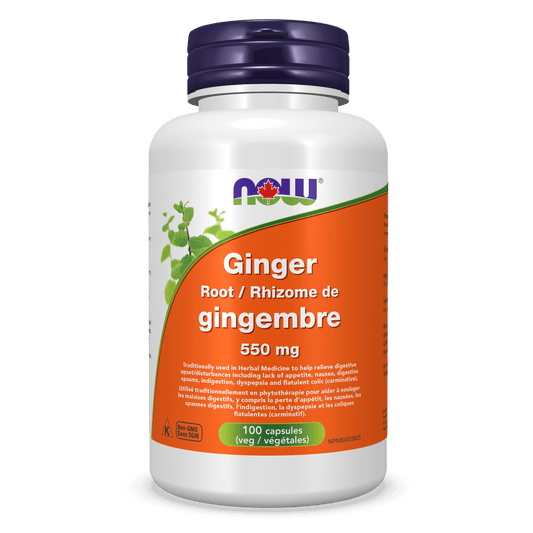 NOW Ginger Root 550mg 100 Veg Capsules - 