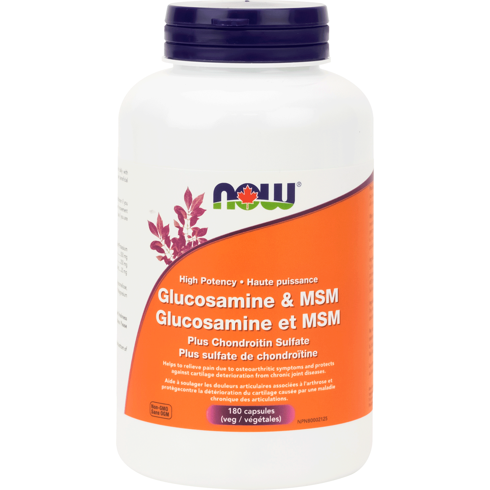 NOW Glucosamine & MSM + Chondroitin 180 Veg Capsules - 