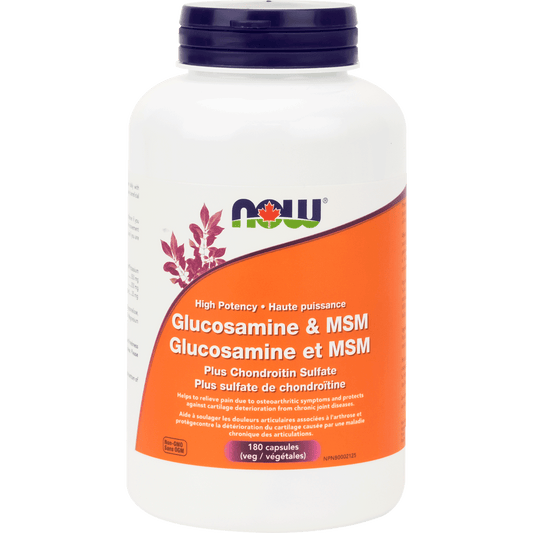 NOW Glucosamine & MSM + Chondroitin 180 Veg Capsules - 