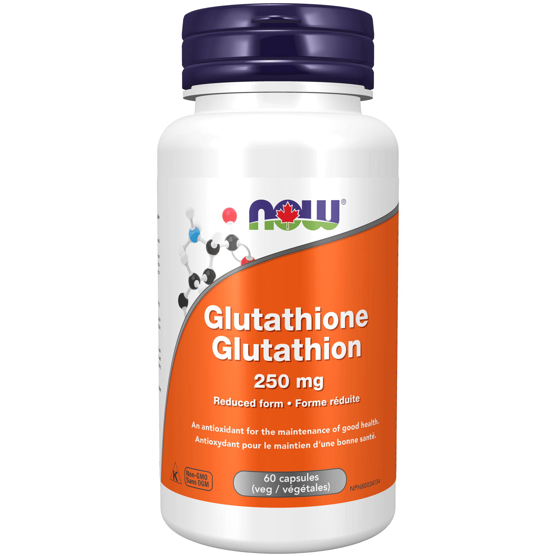 NOW Glutathione 250mg 60 Veg Capsules - 