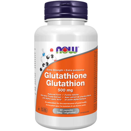 NOW Glutathione 500mg 60 Veg Capsules - 