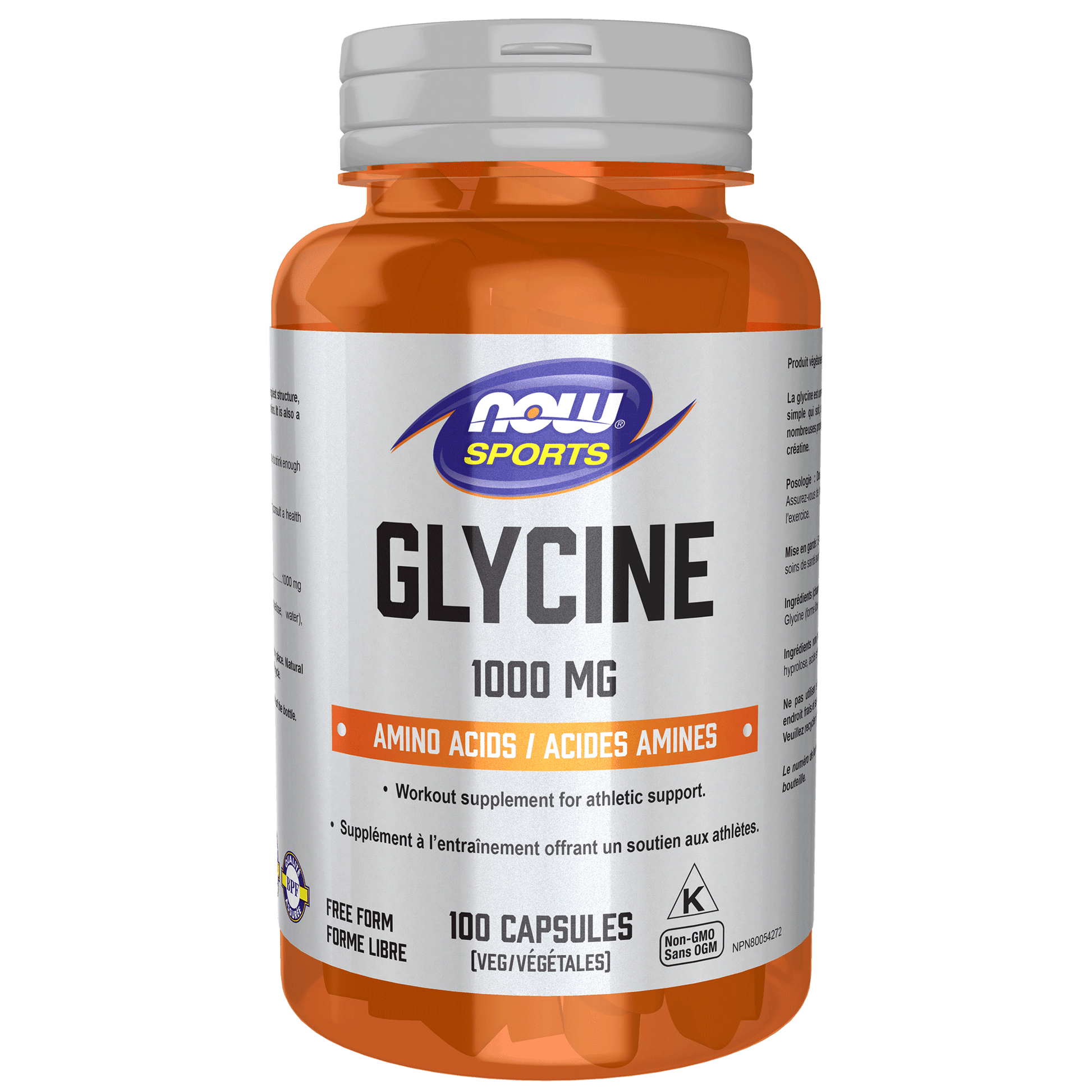 NOW Glycine 1000mg 100 Veg Capsules - 