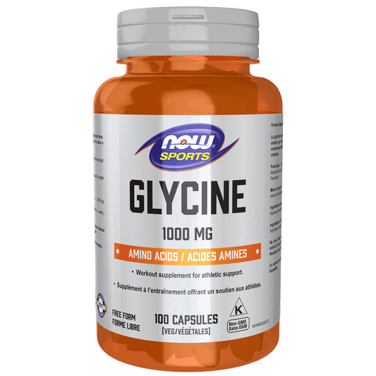 NOW Glycine 1000mg 100 Veg Capsules - 