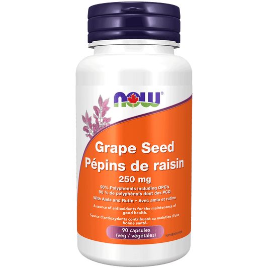 NOW Grape Seed Extract 250mg 90 Veg Capsules - 