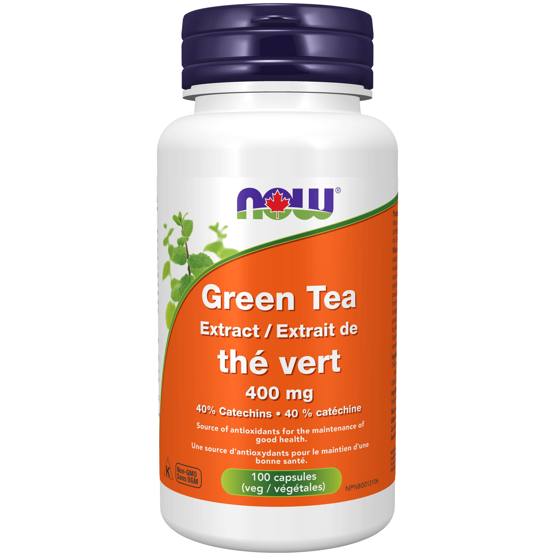 NOW Green Tea Extract 400mg 100 Veg Capsules - 