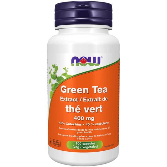 NOW Green Tea Extract 400mg 100 Veg Capsules - 