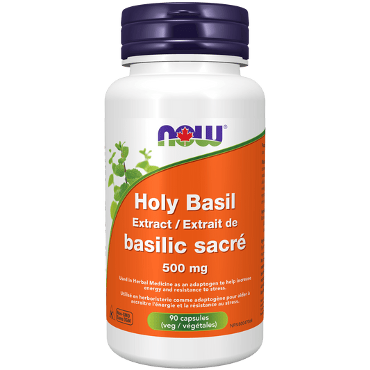 NOW Holy Basil 500mg 90 Veg Capsules - 
