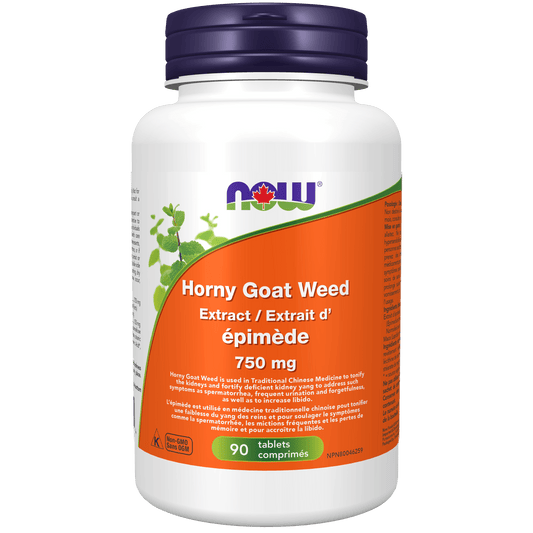 NOW Horny Goat Weed 750 mg 90 Tablets - 