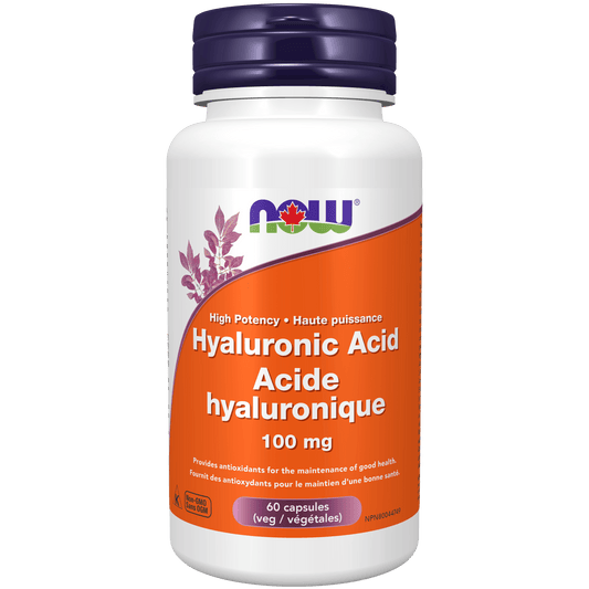 NOW Hyaluronic Acid 100mg 60 Veg Capsules - 