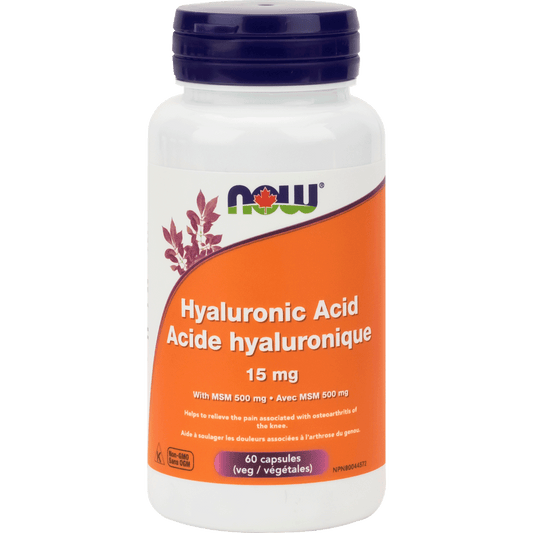 NOW Hyaluronic Acid 15mg 60 Veg Capsules - 