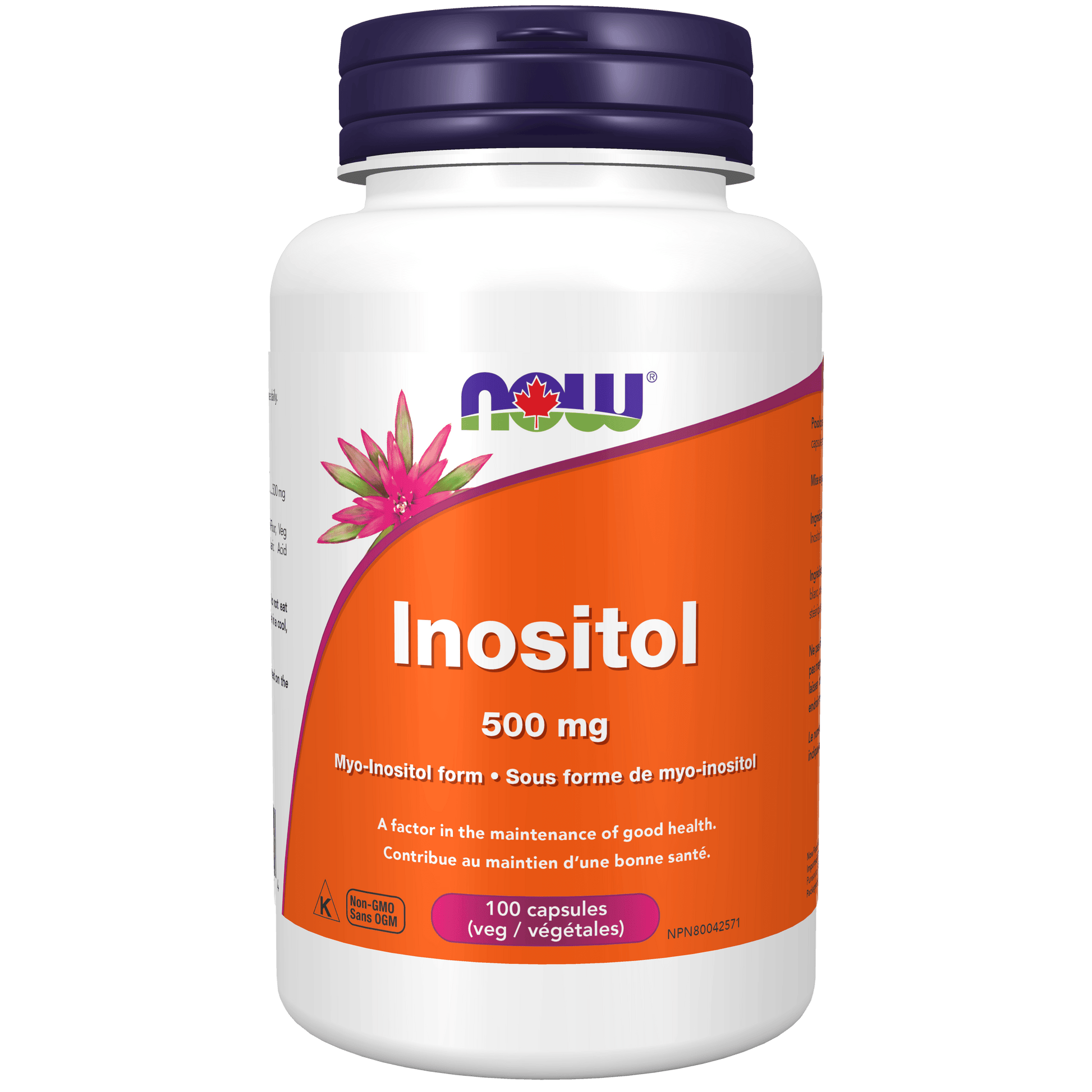 NOW Inositol 500mg 100 Veg Capsules - 