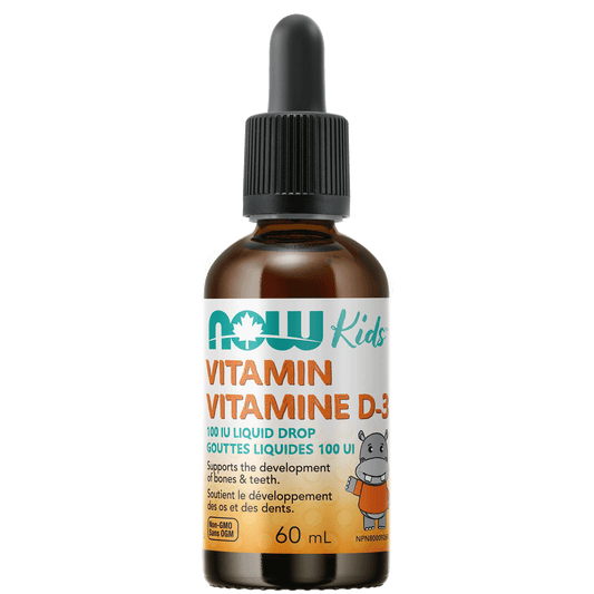 NOW Kids Vit D-3 Liquid Drops 100 IU / drop 60mL - 