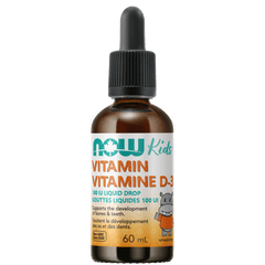 NOW Kids Vit D-3 Liquid Drops 100IU / drop 60mL