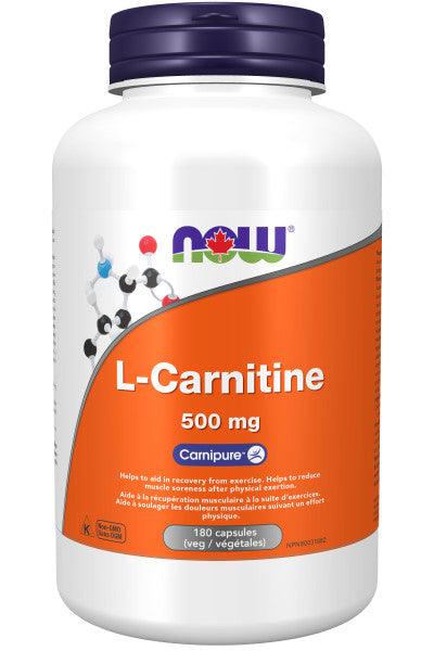 NOW L-Carnitine 500mg 180 Veg Capsules - 