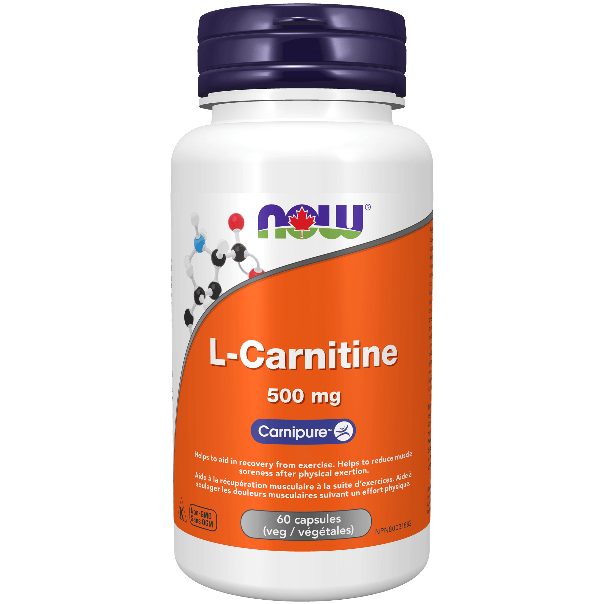 NOW L-Carnitine 500mg 60 Veg Capsules - 