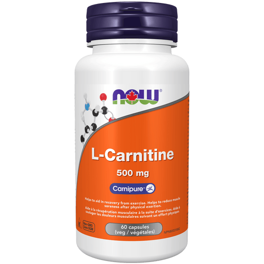 NOW L-Carnitine 500mg 60 Veg Capsules - 