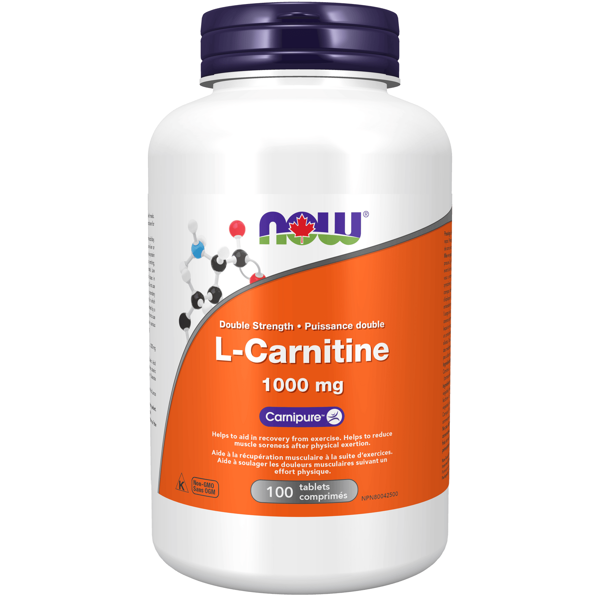 NOW L-Carnitine, Double Strength 1000mg 100 Tablets - 