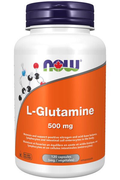 NOW L-Glutamine 500mg 120 Veg Capsules - 