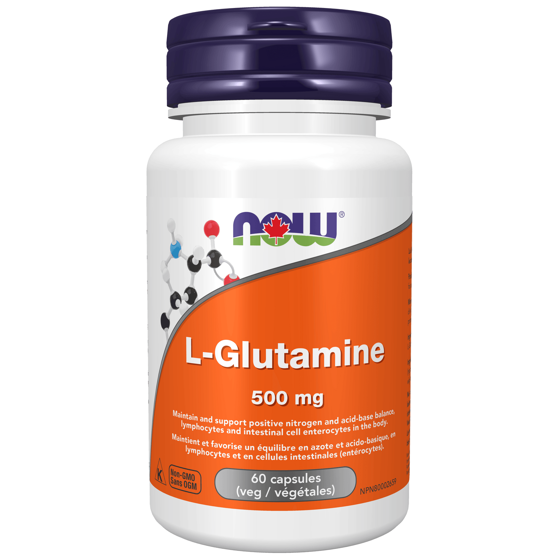 NOW L-Glutamine 500mg 60 Veg Capsules - 