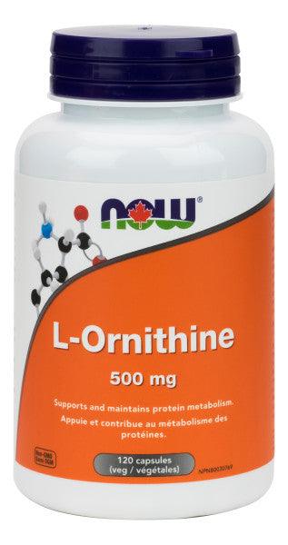 NOW L-Ornithine 500mg 120 Veg Capsules - 