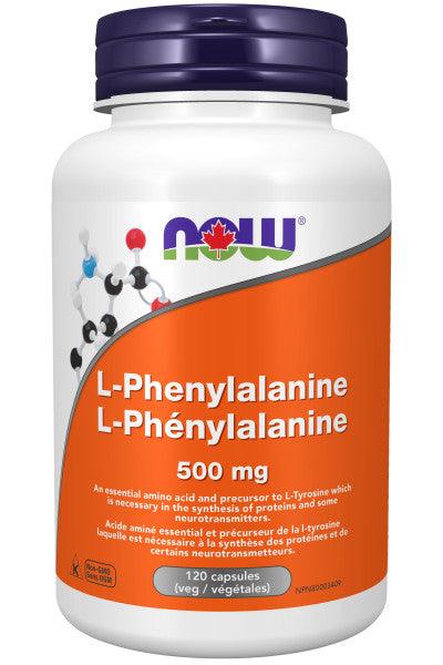 NOW L-Phenylalanine 500mg 120 Veg Capsules - 