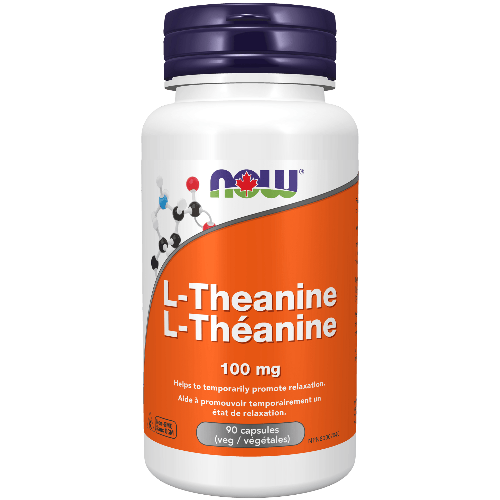 NOW L-Theanine 100 mg from GreenTea 90 Veg Capsules - 