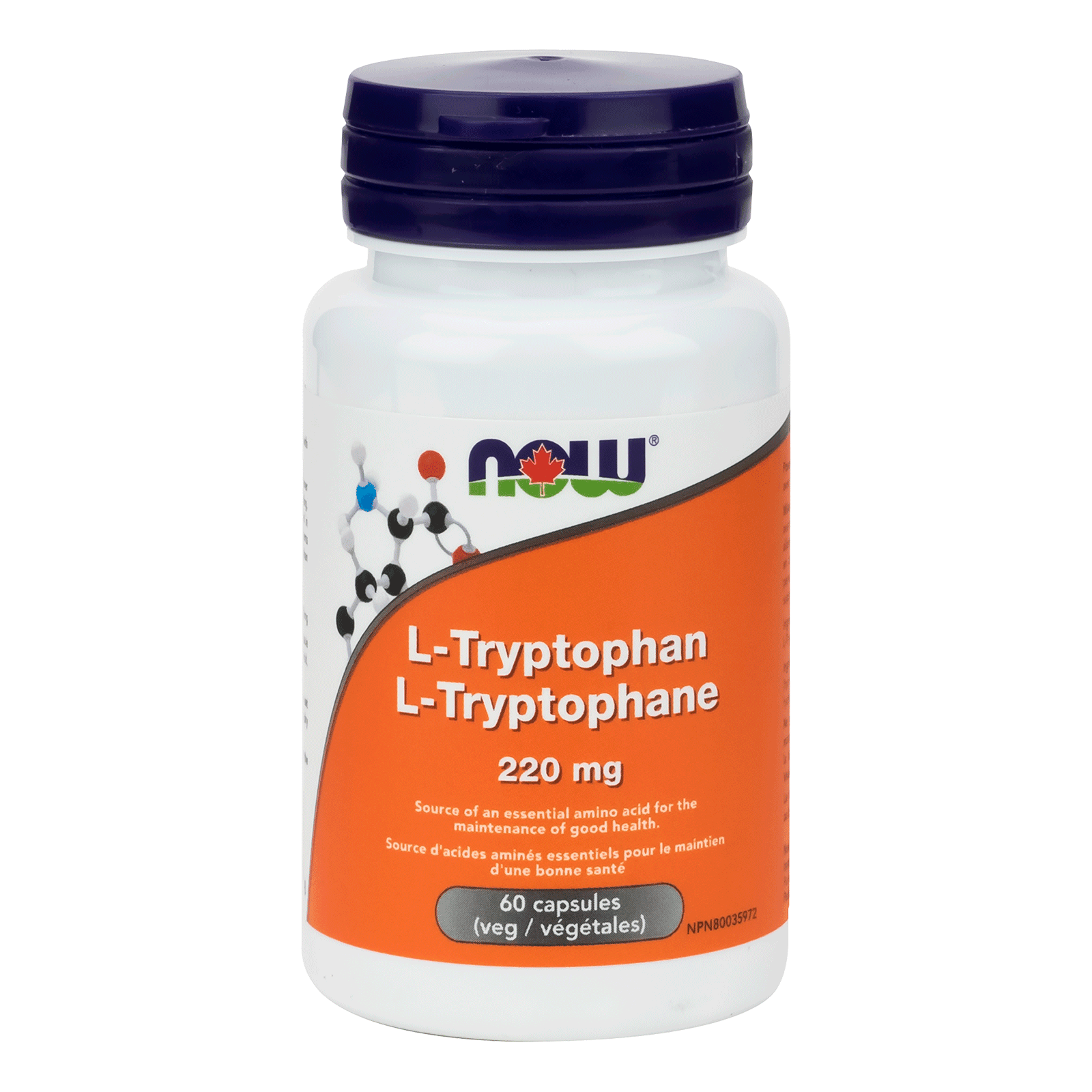 NOW L-Tryptophan 220mg 60 Veg Capsules - 