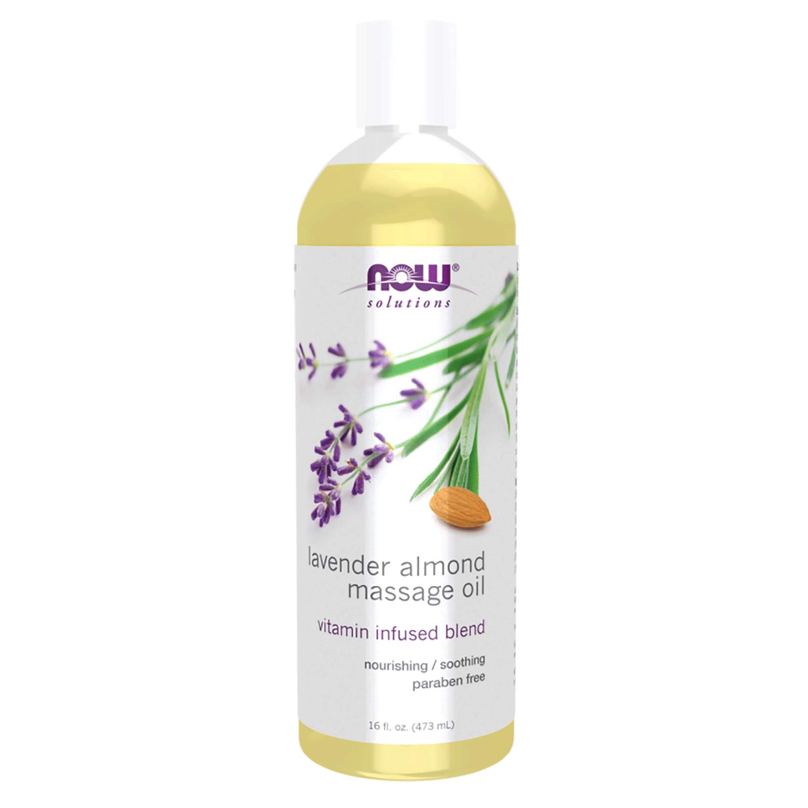 NOW Lavender-Almond Massage Oil 473mL - 