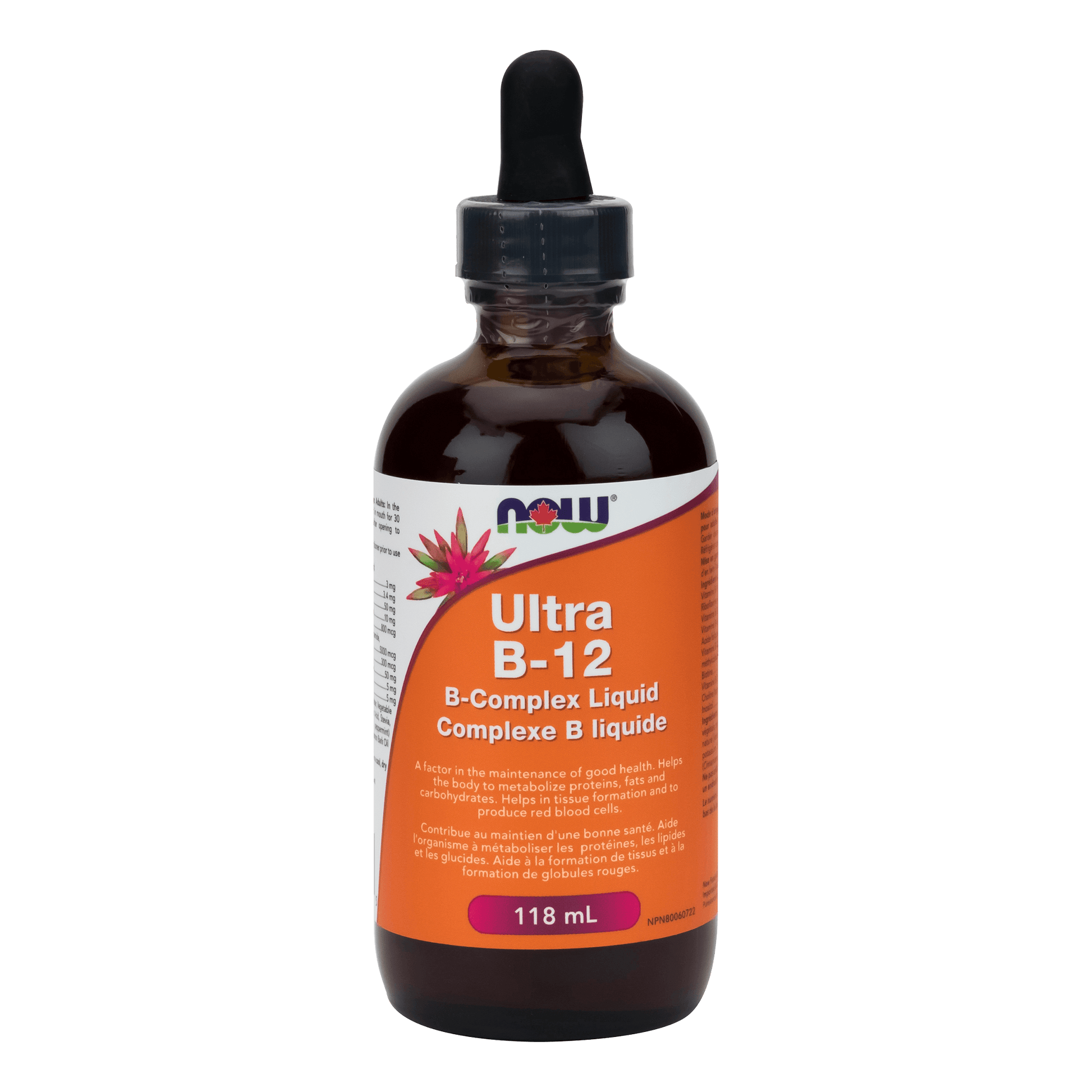 NOW Liquid B-12, Ultra B-Complex (5,000mcg) 118mL - 