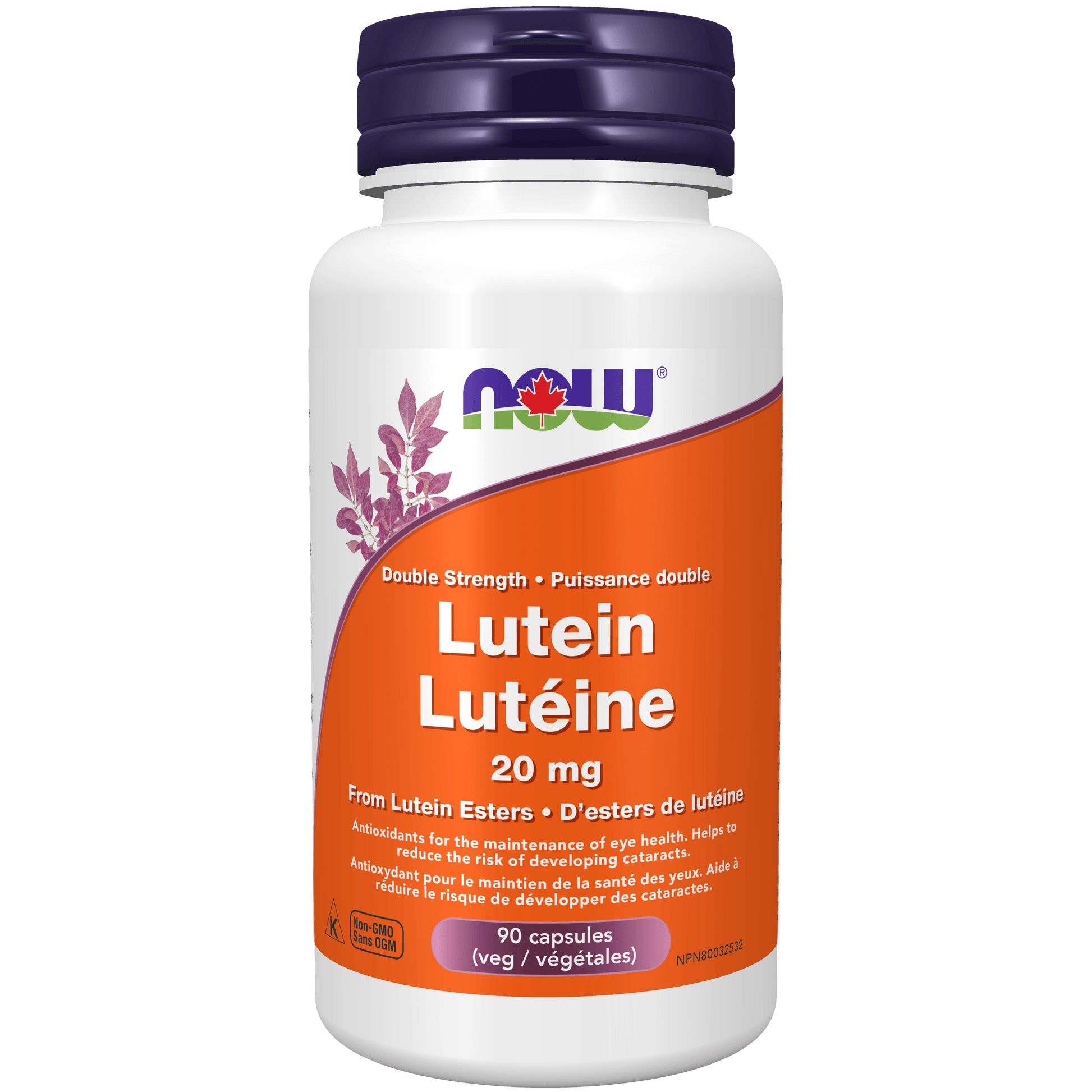 NOW Lutein 20mg (from Lutein Esters) 90 Veg Capsules - 