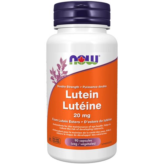 NOW Lutein 20mg (from Lutein Esters) 90 Veg Capsules - 