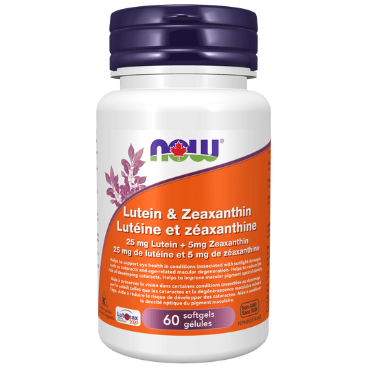 NOW Lutein 25mg and Zeaxanthin 5mg 60 Softgels - 