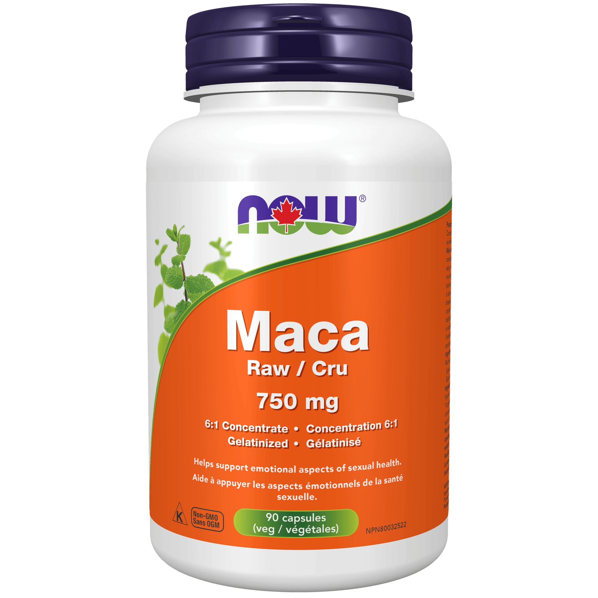 NOW Maca 6:1 Extract 750mg 90 Veg Capsules - 