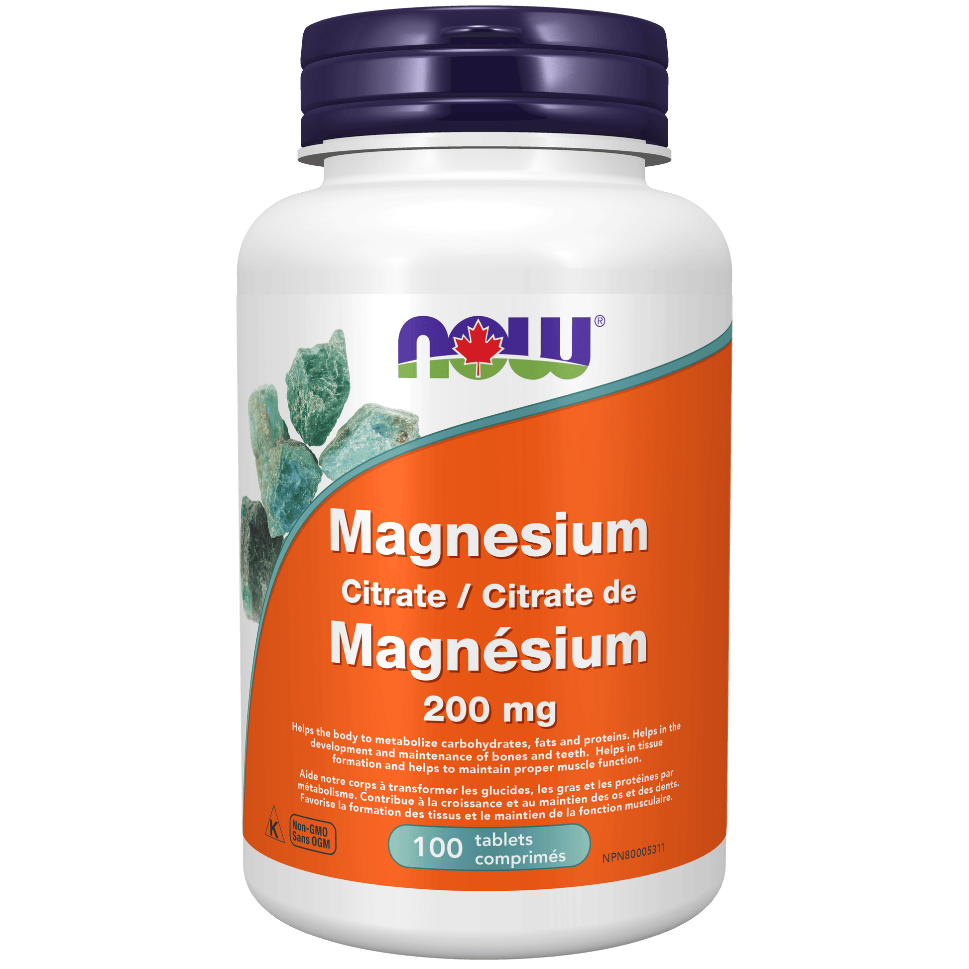 NOW Magnesium Citrate 200mg 100 Tablets - 