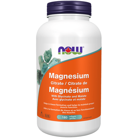 NOW Magnesium Citrate with Glycinate and Malate 180 Softgels