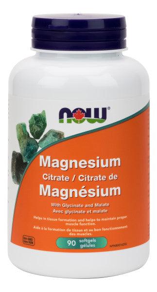 NOW Magnesium Citrate/Glycinate/Malate 134mg 90 Softgels - 