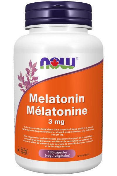 NOW Melatonin 3mg 180 Veg Capsules - 