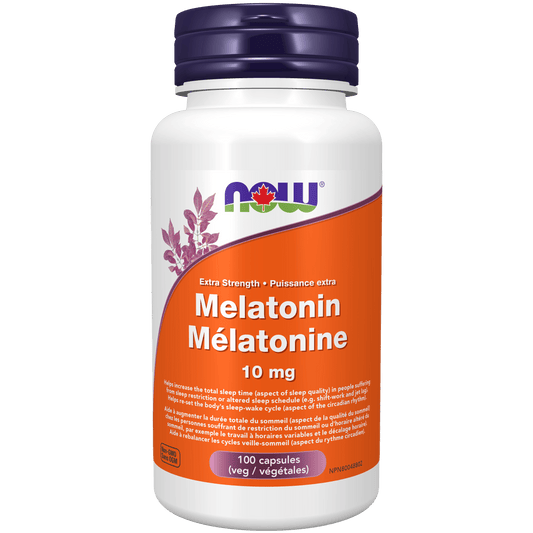 NOW Melatonin Extra Strength 10mg 100 Veg Capsules - 