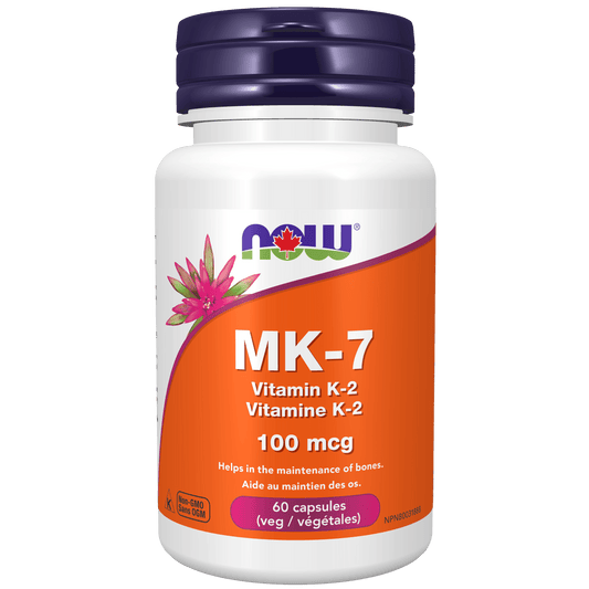 NOW MK-7 Vitamin K-2 100mcg 60 Veg Capsules - 