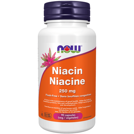 NOW Niacin Flush Free 250mg 90 Veg Capsules - 