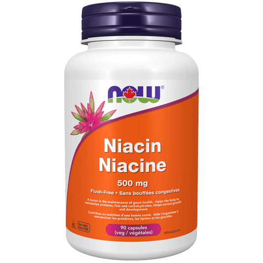 NOW Niacin Flush Free 500mg 90 Veg Capsules - 