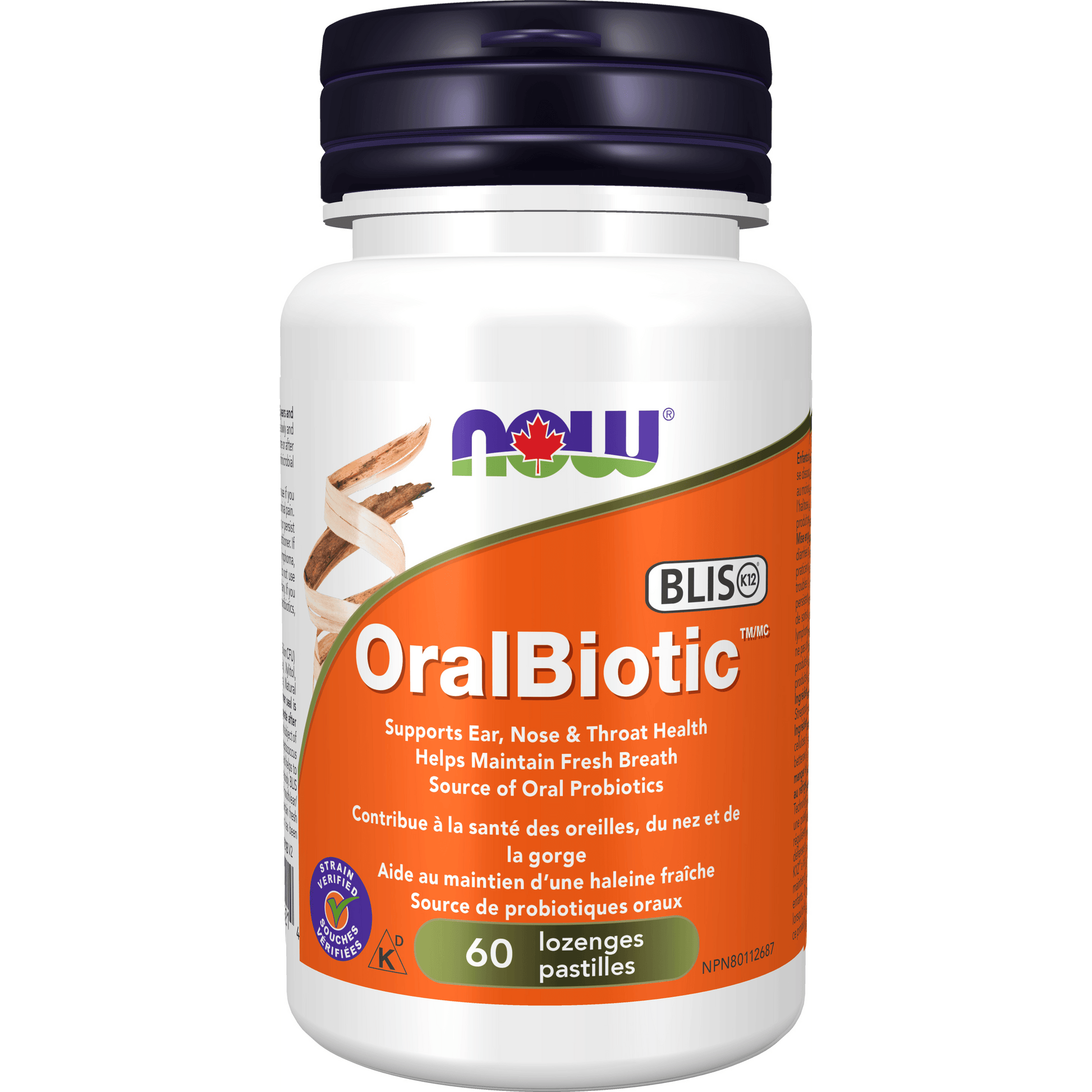 NOW OralBiotic (ear/nose/throat) Probiotic 60 Lozenges - 