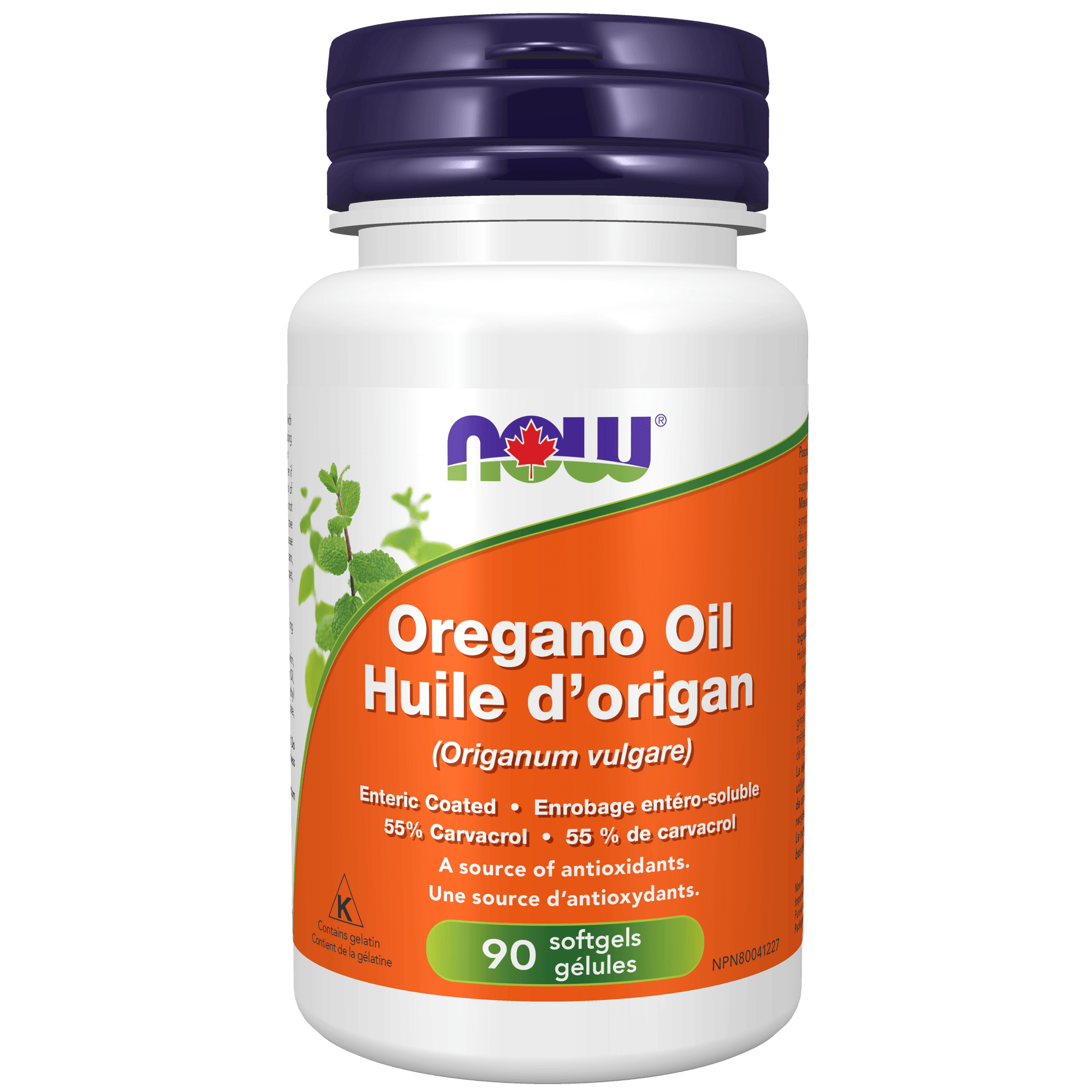 NOW Oregano Oil, Enteric Coated 90 Softgels - 