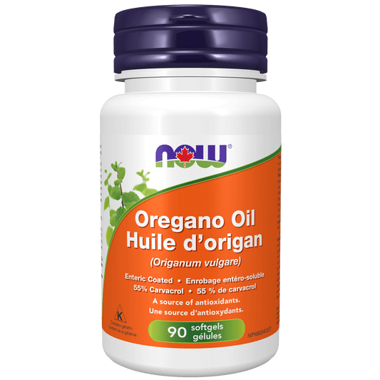 NOW Oregano Oil, Enteric Coated 90 Softgels - 